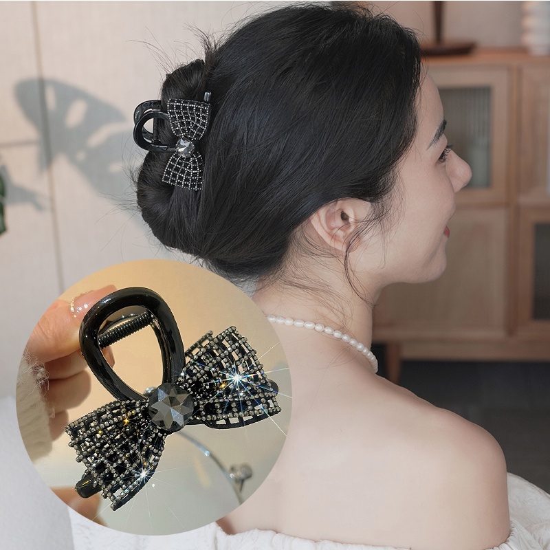 Kẹp Tóc Hình Nơ Đính Đá Thời Trang Hàn Quốc Cho Nữ
