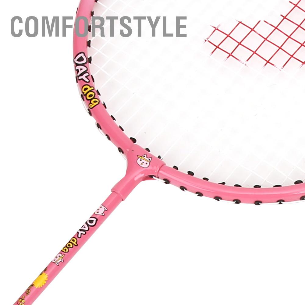 Comfortstyle MỘT Cặp Hợp Kim Nhôm Hoạt Hình Trẻ Em Vợt Cầu Lông Thể Thao Ngoài Trời Đồ Chơi Giải Trí