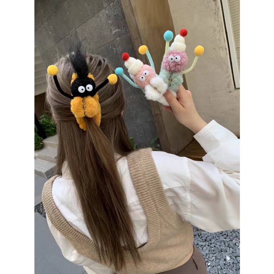 Dễ Thương Kẹp Tóc Lông Nhung Nhiều Màu Xinh Xắn Thời Trang Thu Đông 2023 Cho Bé Gái