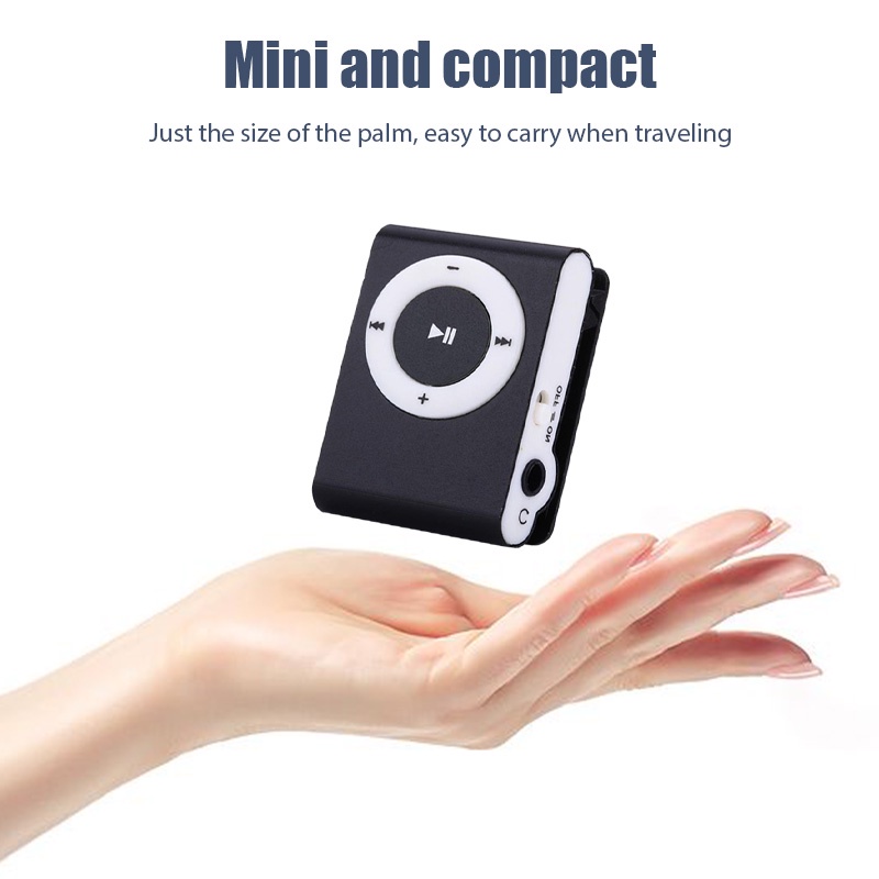 Máy Nghe Nhạc mp3 Dạng Kẹp mini Bằng Kim Loại Có Màn Hình lcd Hỗ Trợ Thẻ Nhớ tf / sd slot / fm