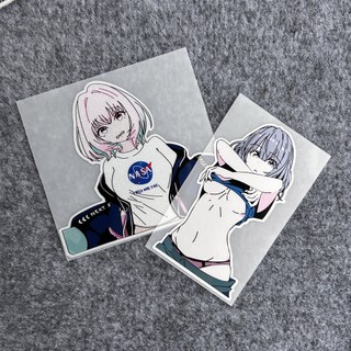 Jdm đề can phản quang hình cô gái anime trang trí thân xe / xe máy / xe hơi