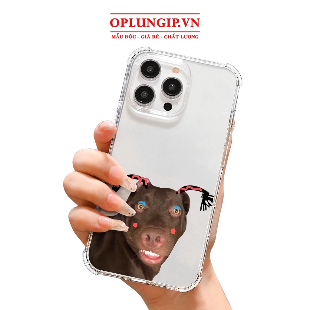 Ốp iphone silicon cạnh vuông in hình chó tặng hoa cho iphone 15 14 13 pro max plus 11 12 pro max mini x r s max 7 8 plus