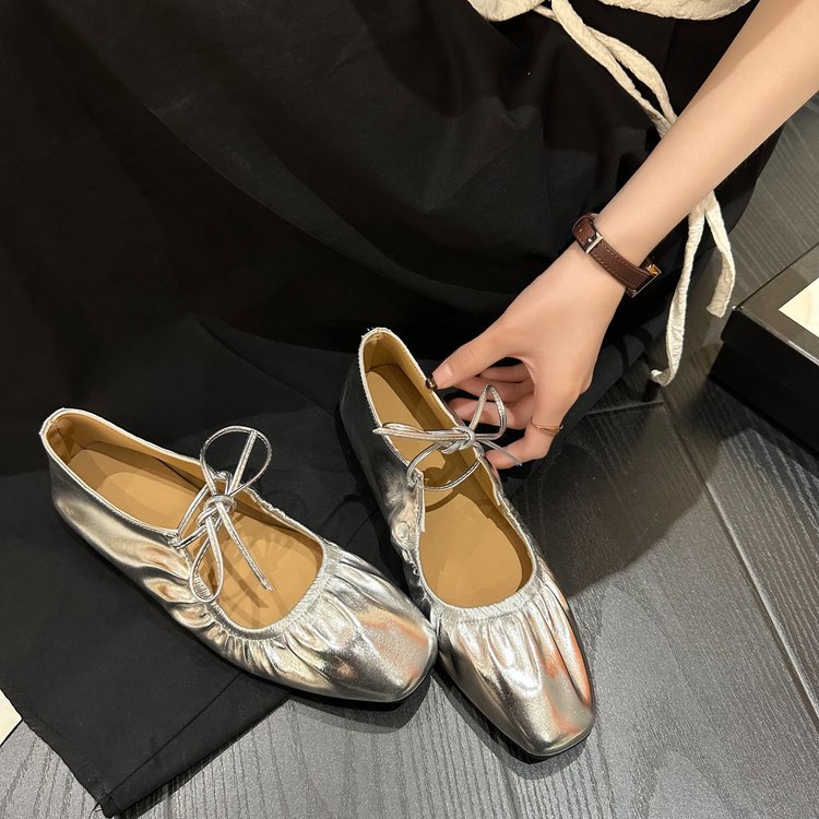 Giày Búp Bê Đế Bằng Mũi Vuông Thời Trang Cho Nữ size 35-40