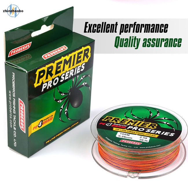 Zhin 1 Cuộn Dây Câu Cá Bện 4 Sợi Độ Đàn Hồi Cao Dài 100m