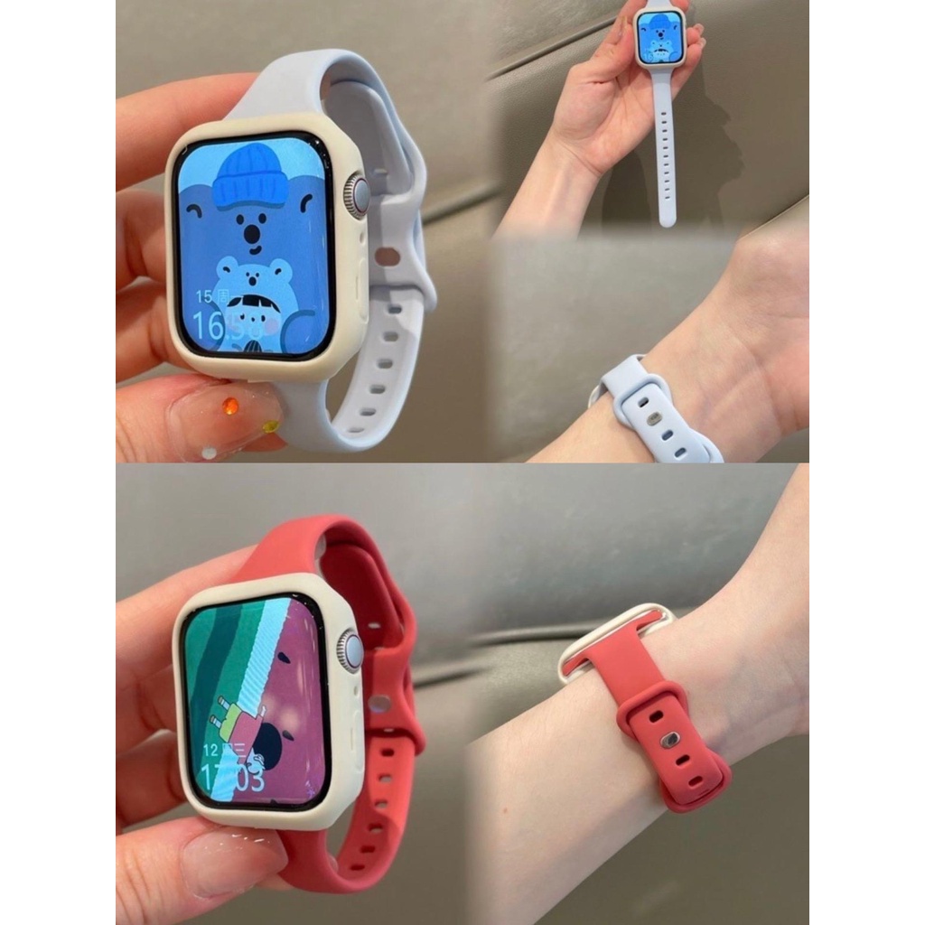 Model mỏng, dây đeo silicon Cho iwatch ultra 9 8 7 se 6 5 4 49mm 45mm 41mm 40mm 44mm
