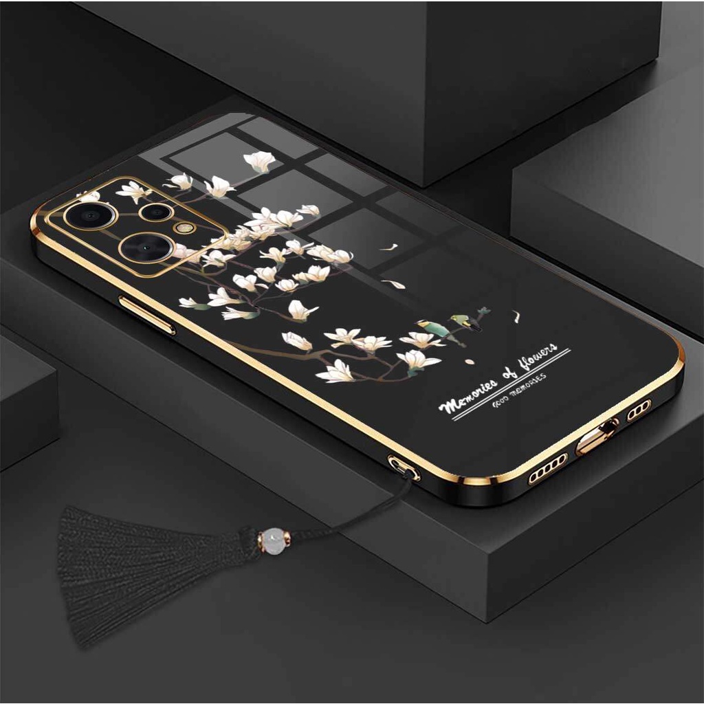 Ốp Điện Thoại Silicon In Hình Hoa Kèm Dây Đeo Cho realme 9 pro v25 realme q5 oppo k10x oneplus nord ce2 lite 5g