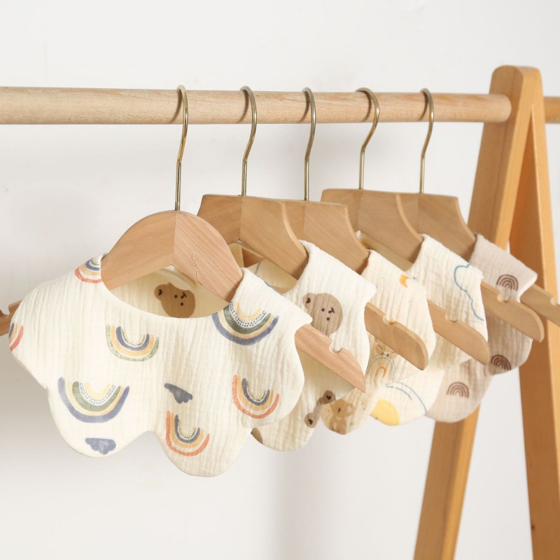 Yếm Ăn cotton Nguyên Chất Xoay 360 Độ Cho Bé