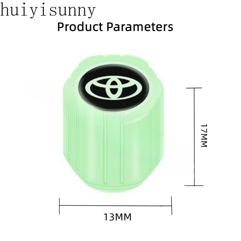4 Nắp Van Bánh Xe Phát Sáng Trong Đêm Cho Xe Hơi toyota mitsubishi ford nissan honda hyundai mg kia gm
