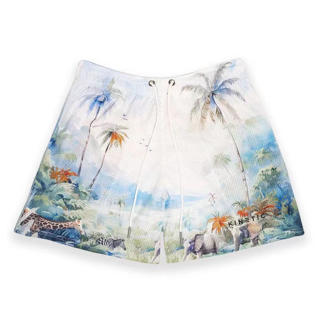 Mới Quần Short Thể Thao Chất Liệu polyester Nhanh Khô Thoáng Khí Thêu Họa Tiết Phong Cách hip hop Cho Nam