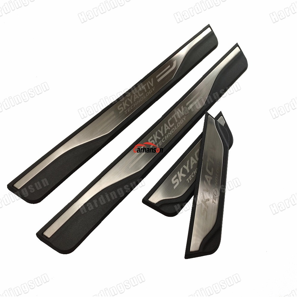 Miếng Dán Bảo Vệ Bàn Đạp Cửa Xe Hơi Bằng Thép Không Gỉ Cho mazda 3 6 cx30 cx5 2013-2023