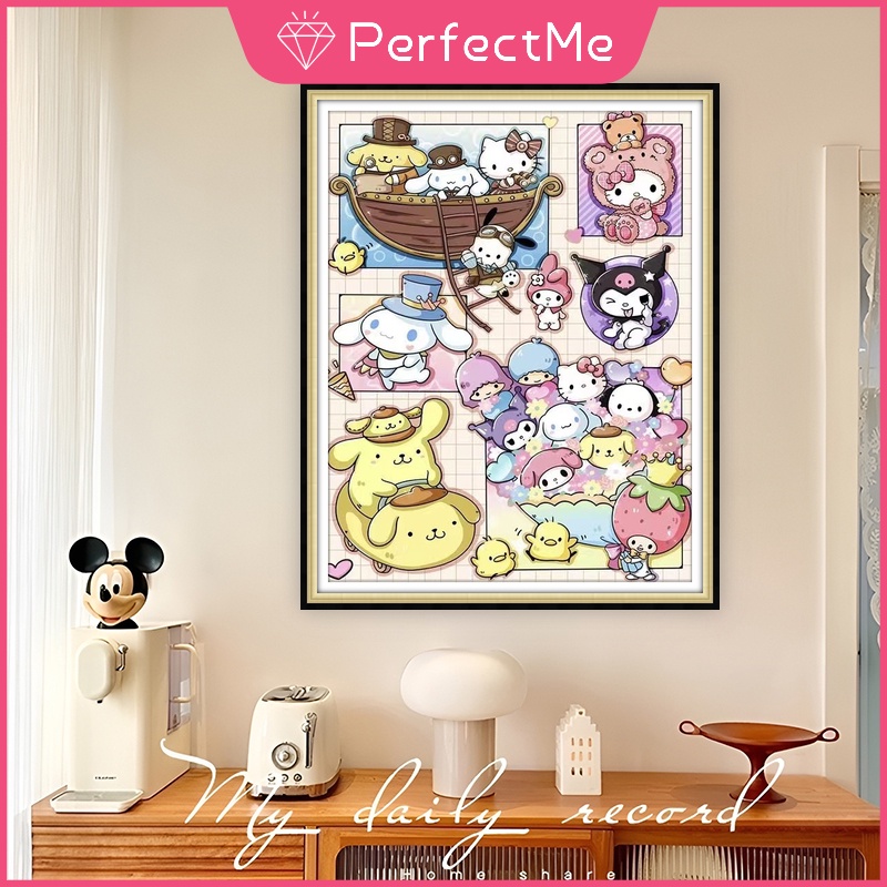 Bộ Tranh Đính Đá 5d Họa Tiết kuromi Dễ Thương Độc Đáo Kích Thước 30x40cm Diy Dùng Trang Trí Nhà Cửa