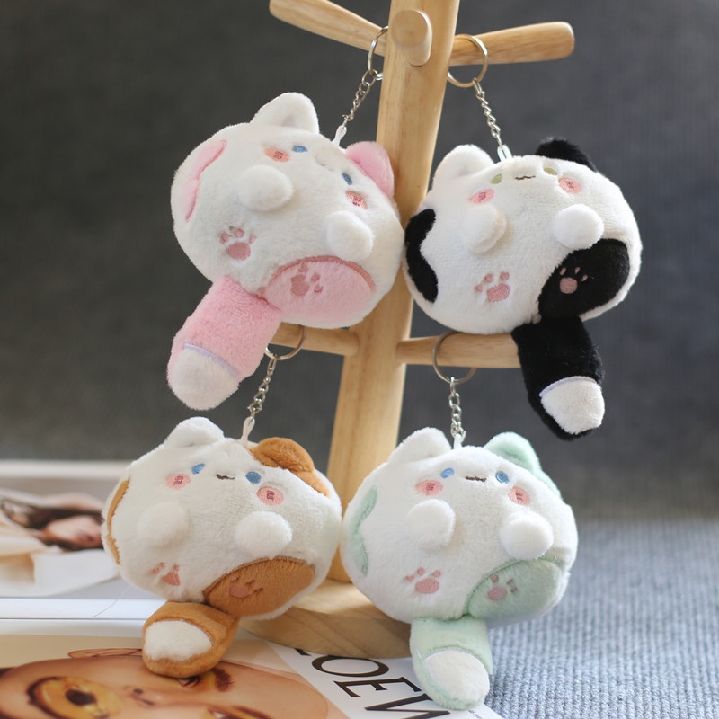 Móc Khóa Mèo Bông Đuôi Có Còi Dễ Thương Mềm Mại - HSU