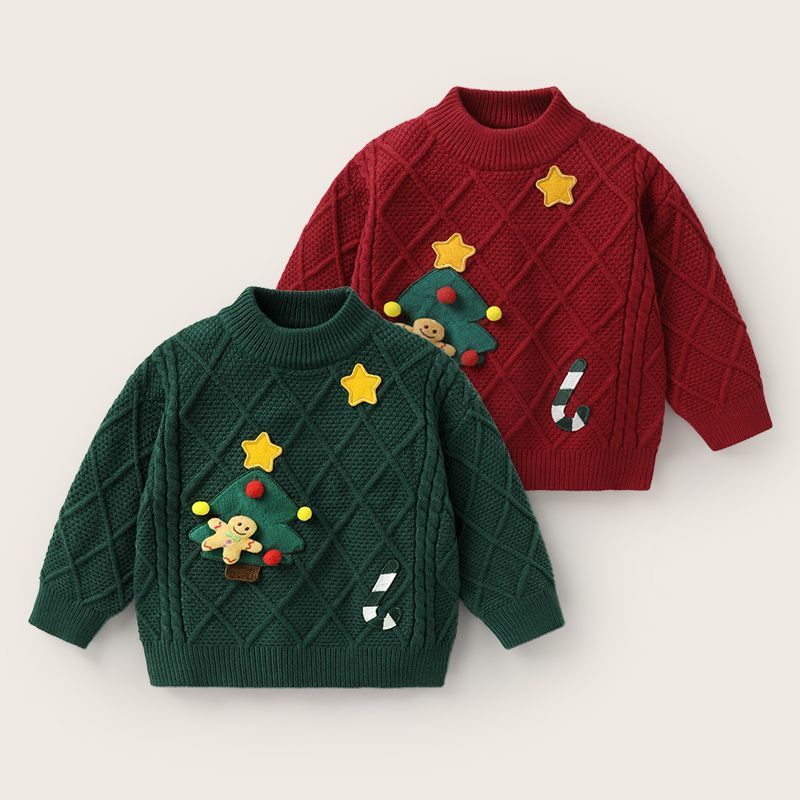 Hàng Mới Về Mới Áo sweater Dệt Kim Phong Cách Giáng Sinh Dễ Thương Cho Bé Trai
