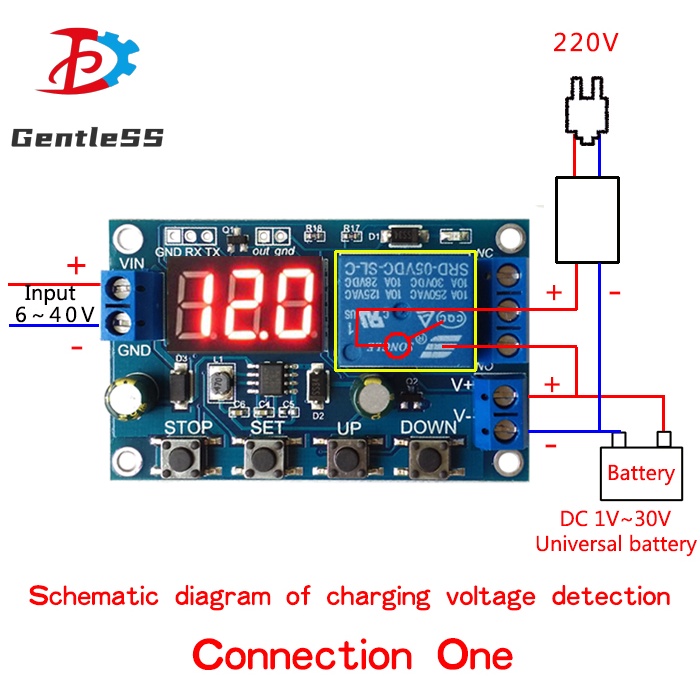Mô-đun nguồn sạc và xả điện áp LED DC6-40V