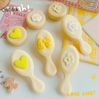 Kuzhen lược chải tóc mát xa da đầu chống tĩnh điện có gương gấp lại được