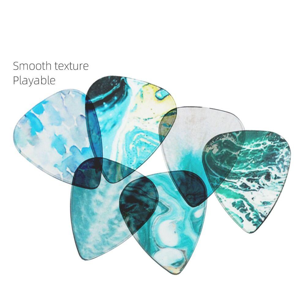 Set 6 Miếng Gảy Đàn guitar 0.81mm 1.5mm Trong Suốt Hình Trái Tim