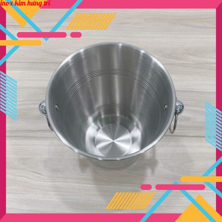 Xô ướp rượu inox vòng khoen trắng