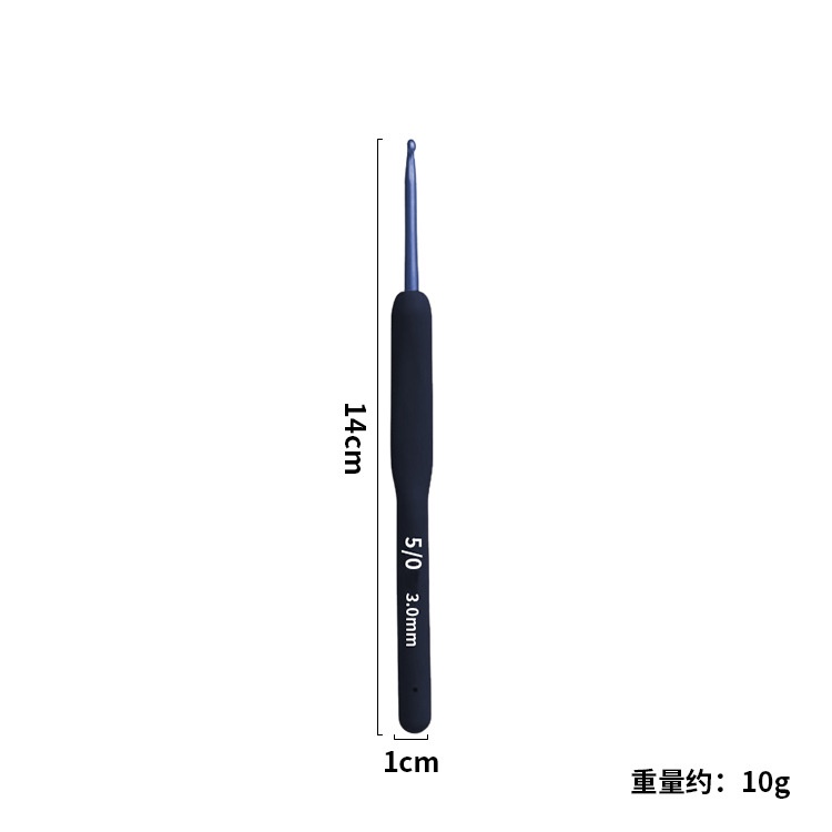 Hàng Mới Về 1 Bộ Kim Móc Tay Cầm Mềm Bằng Nhôm Màu Xanh Dương 2.0mm-6.0mm