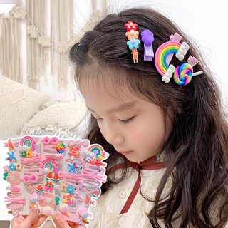 Set 14 kẹp tóc màu cầu vồng dễ thương cho bé gái