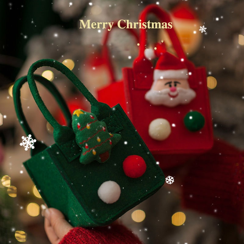 Beikeyang Túi tote Đựng Kẹo Giáng Sinh Hình Trái Táo Cho Trẻ Em