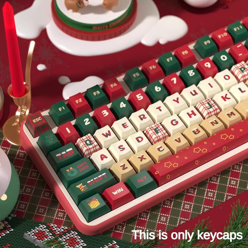Pbt Nắp Bàn Phím Tròn Nhuộm Màu gradient Chủ Đề Giáng Sinh Dễ Thương Làm Quà Tặng Giáng Sinh