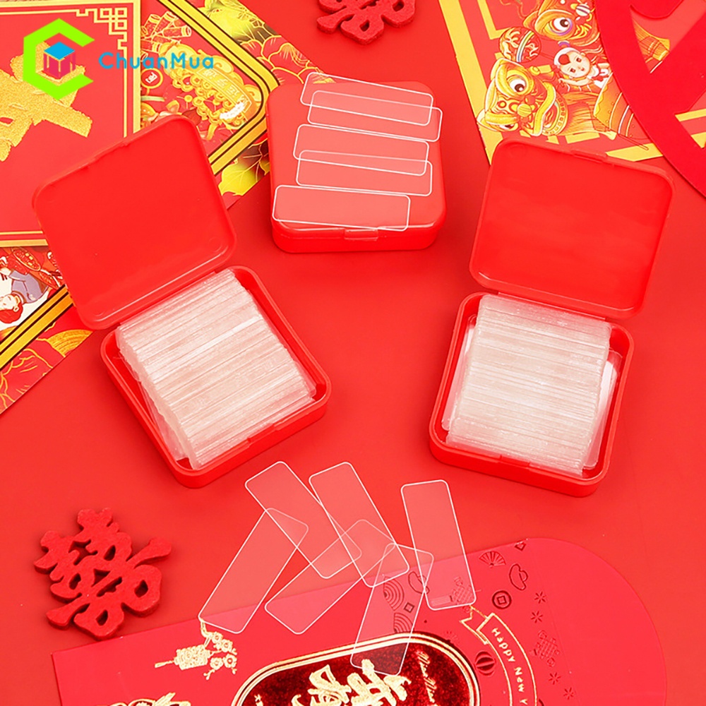 Hộp 60 Miếng Dán 2 Mặt Trong Suốt Siêu Dính Treo Đồ Trang Trí