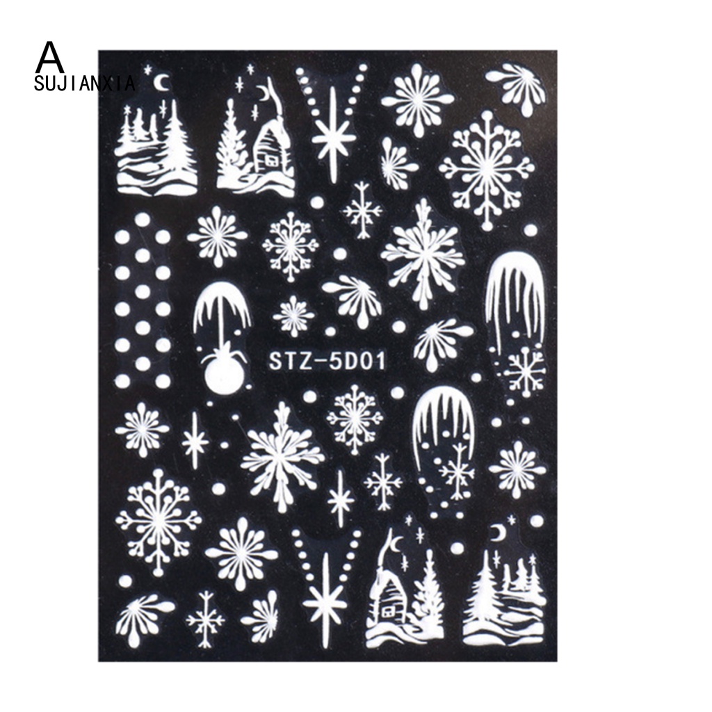 Giày Thể Thao sujianxia sujianxia Năng Động Hợp Thời Trang| Miếng Dán Trang Trí Móng Tay Chống Phai Màu Họa Tiết Bông Tuyết Giáng Sinh diy