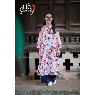[Có sẵn] [Ảnh thật] Áo Dài Hoa Erica - MSP 2802 ( Chỉ có áo)