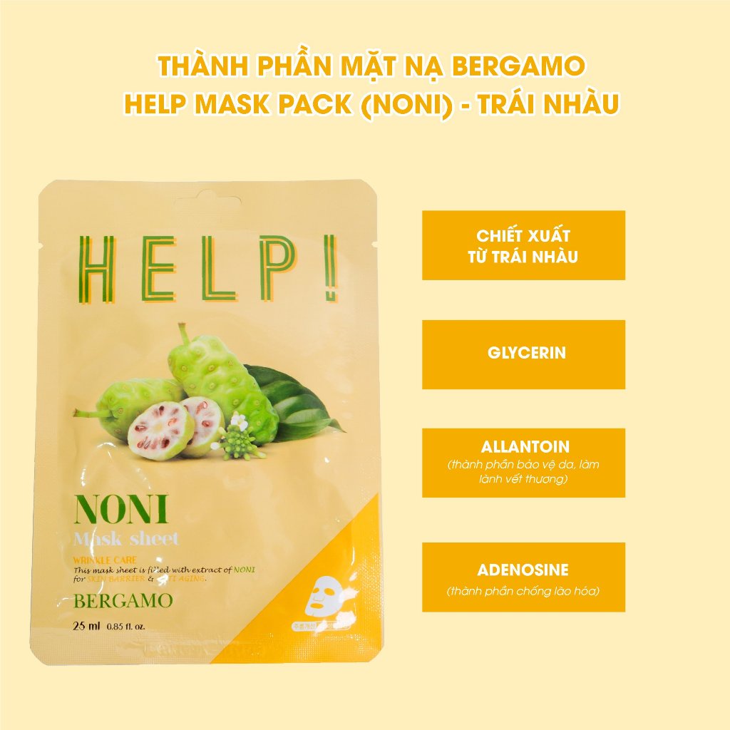 Mặt nạ dưỡng da Bergamo Help Mask Pack (Miếng)