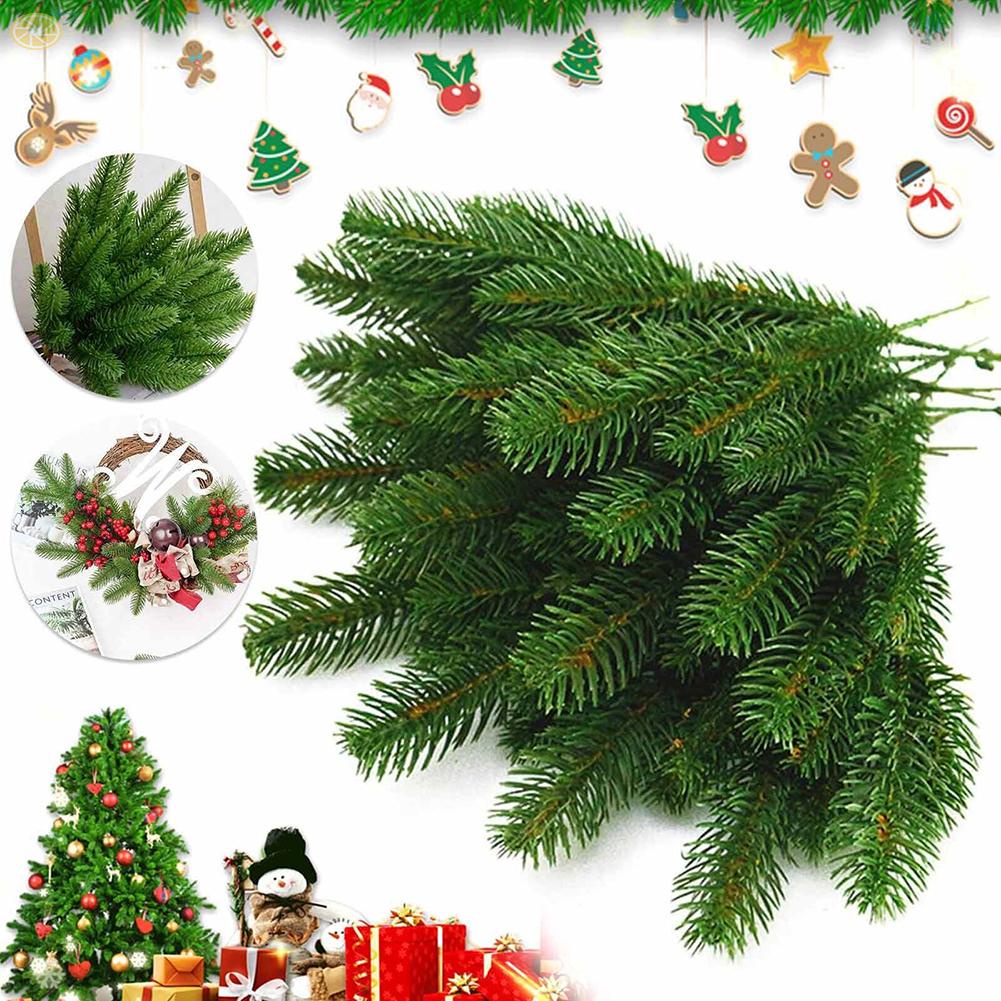 Artificial Christmas Plants Pine Needle Branches for Party Decorations Set of 24