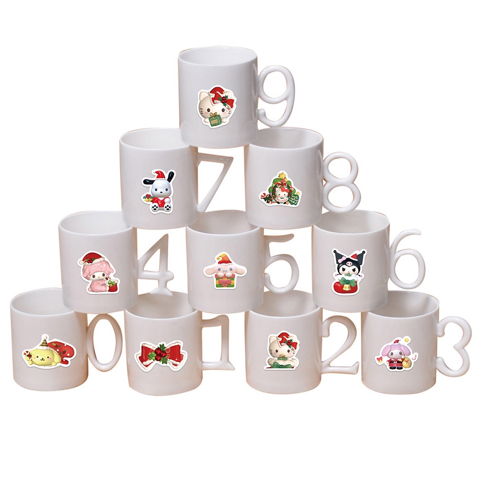 SANRIO Bộ 62 Miếng Dán Chống Thấm Nước Họa Tiết graffiti Độc Đáo Trang Trí Nón Bảo Hiểm / Xe Đạp