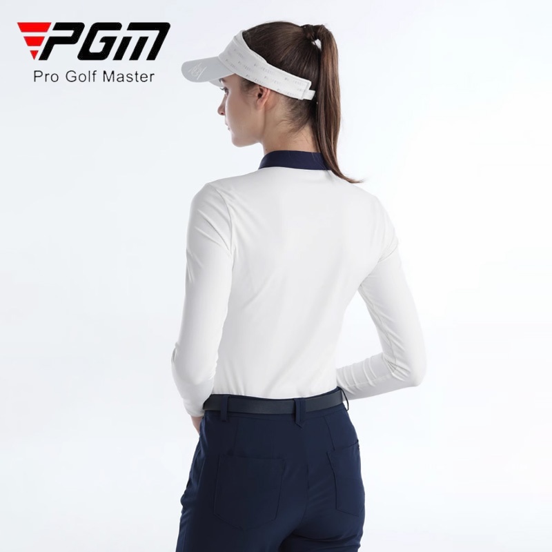 Pgm Áo Thun Tay Dài Cổ Bẻ Dáng Ôm Phong Cách Thể Thao Thời Trang Mùa Thu Cho Nữ