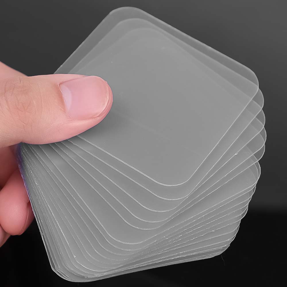 Bộ 10 Miếng Dán nano Hai Mặt Hình Vuông Trong Suốt Siêu Dính Chống Thấm Nước Kích Thước 60x60mm