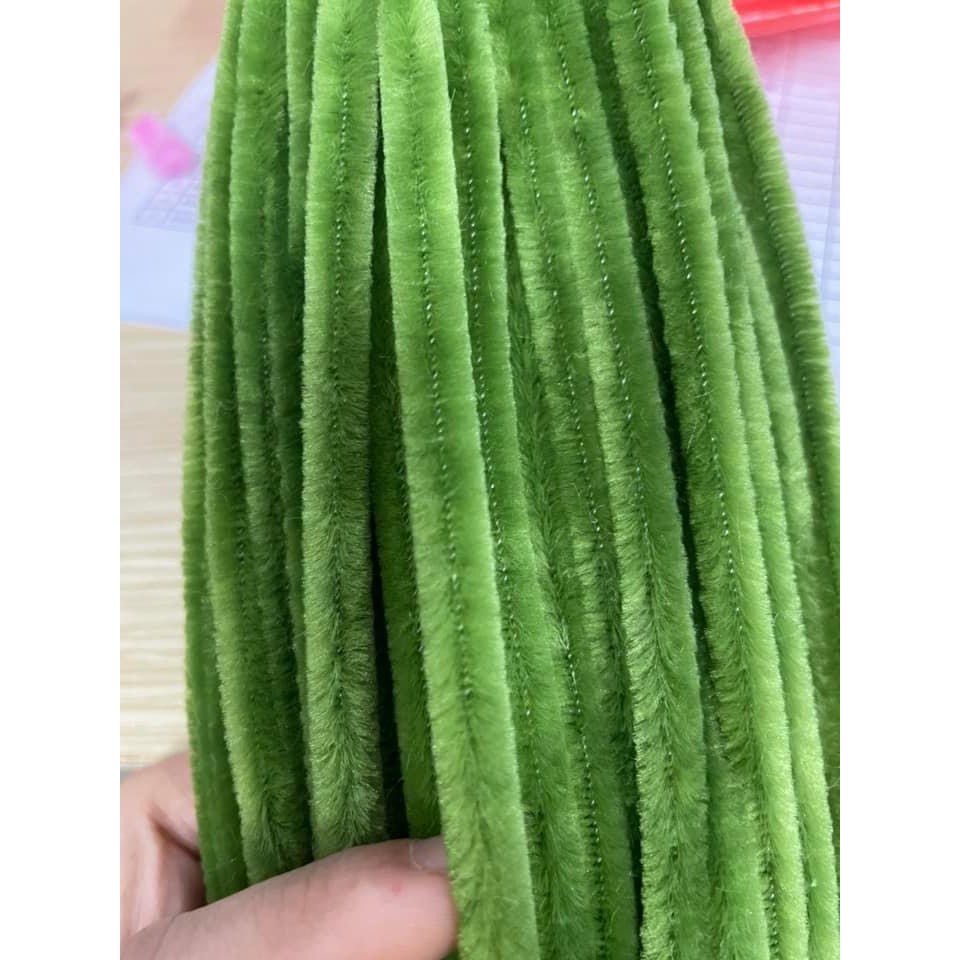 Set 100 Dây kẽm nhung màu pastel làm đồ trang trí handmade, Dây kẽm lông làm đồ chơi thủ công cho bé