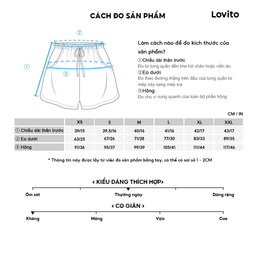 Lovito Quần short xếp ly có túi trơn thông thường cho nữ LNE29267 (Trắng)