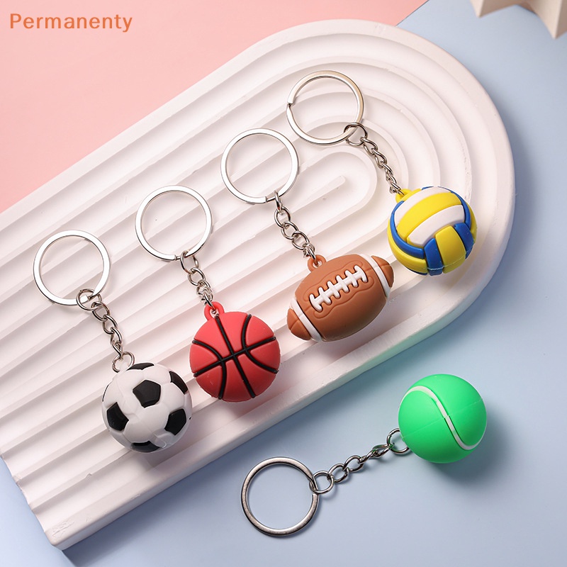 Móc Khóa pvc mini Hình Quả Bóng Chuyền / Bóng Đá / tennis / Bóng Đá Sáng Tạo