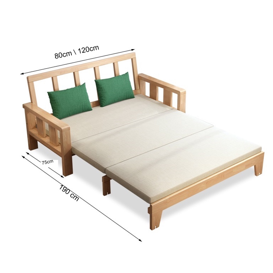 [HOT]Giường Sofa Gấp Gọn Thông Minh Hai Trong Một - Giường Sofa  Đa Năng - Giường Gỗ Gấp Gọn ( KÈM ĐỆM )