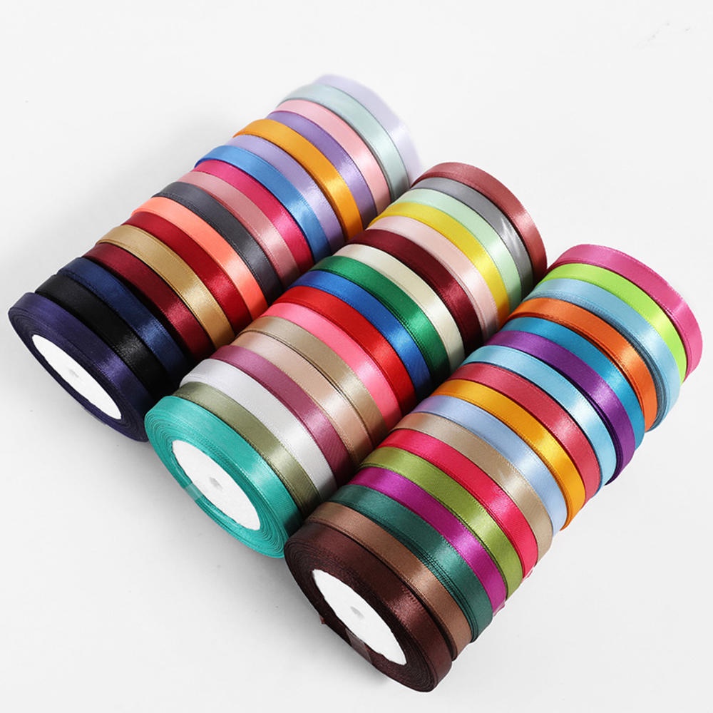 Cuộn Dây Ruy Băng 10mm Bằng Vải satin Dùng Trang Trí Tiệc Cưới / Giáng Sinh