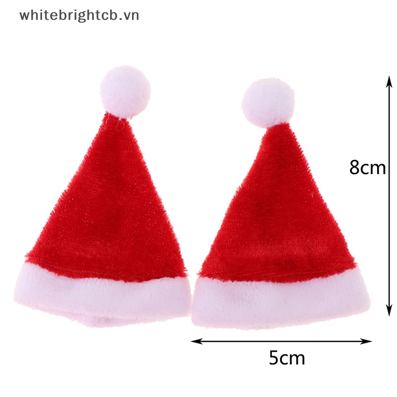 Set 2 Búp Bê Hình Ông Già Noel Đội Nón Đỏ Trang Trí Giáng Sinh