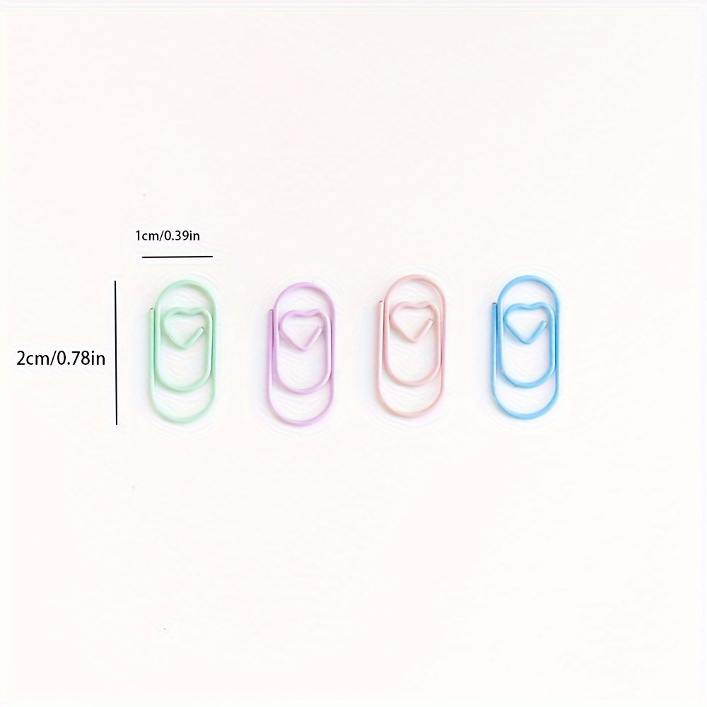 20 / 80 Kẹp Giấy Kim Loại Hình Trái Tim Nhiều Màu Sắc