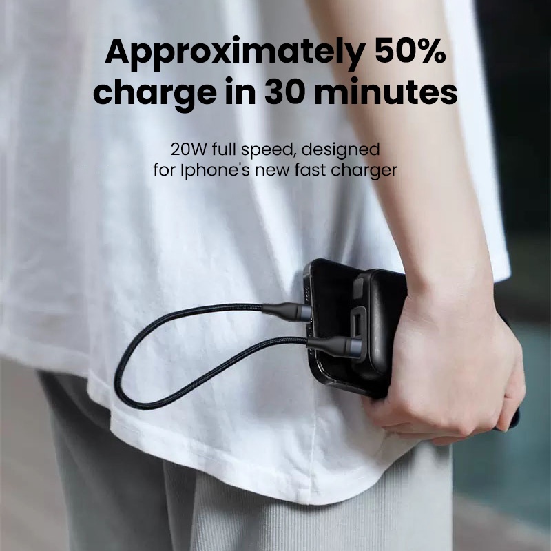 Dây Cáp Sạc Nhanh 25cm pd20w Cho Điện Thoại lphone usb type c