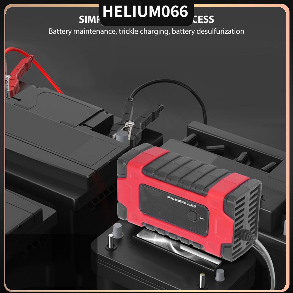 Helium066 Sạc Pin Ô Tô 12V 24V Cho Canxi Gel AGM Axit Ướt Màn Hình Lớn Hiển Thị Sửa Chữa Thông Minh Di Động AC100 ~ 240V