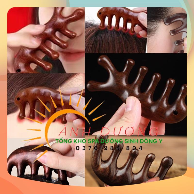 Lược Gỗ Đàn Hương, Lược Massage Da Đầu, Chải Tóc Đả Thông Kinh Lạc