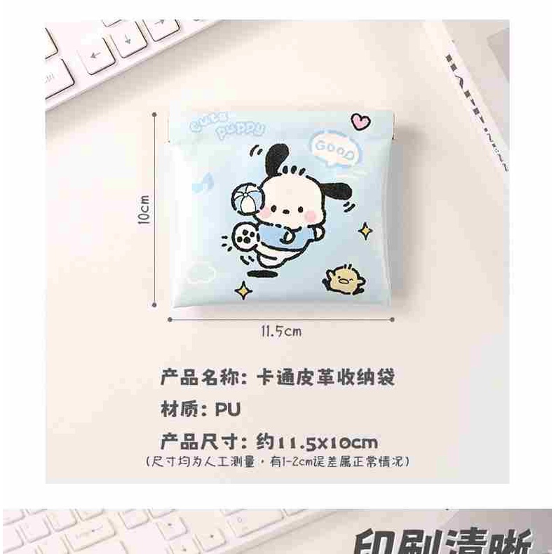 Túi Đựng Dây Cáp Sạc / Tai Nghe / Chuột Máy Tính Tự Động Đóng Kín Hình Hoạt Hình Dễ Thương Nhỏ Gọn Có Nam Châm Hút