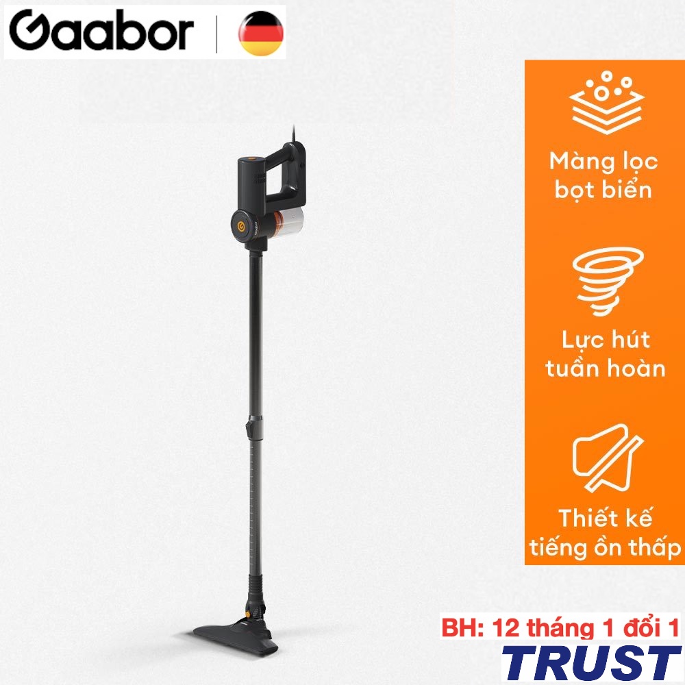 Máy hút bụi Gaabor VCW16M-BK01A, M15A lực hút siêu mạnh 16000Pa lõi lọc HEPA đầu hút linh hoạt Chính Hãng