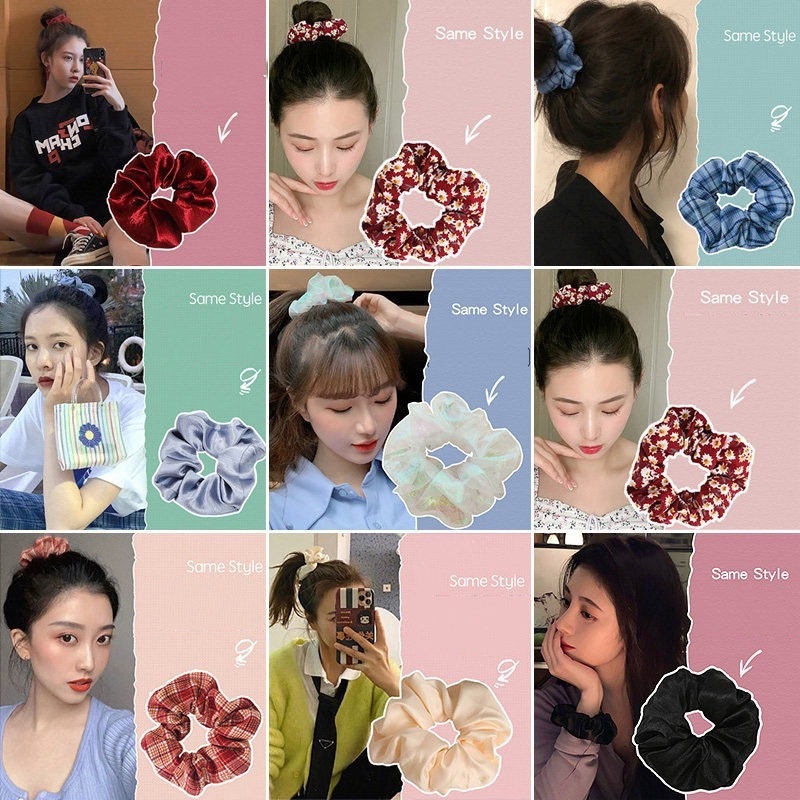 Set 5 / 6 / 7 / 8 Dây Cột Tóc Co Giãn Nhiều Màu Dễ Thương