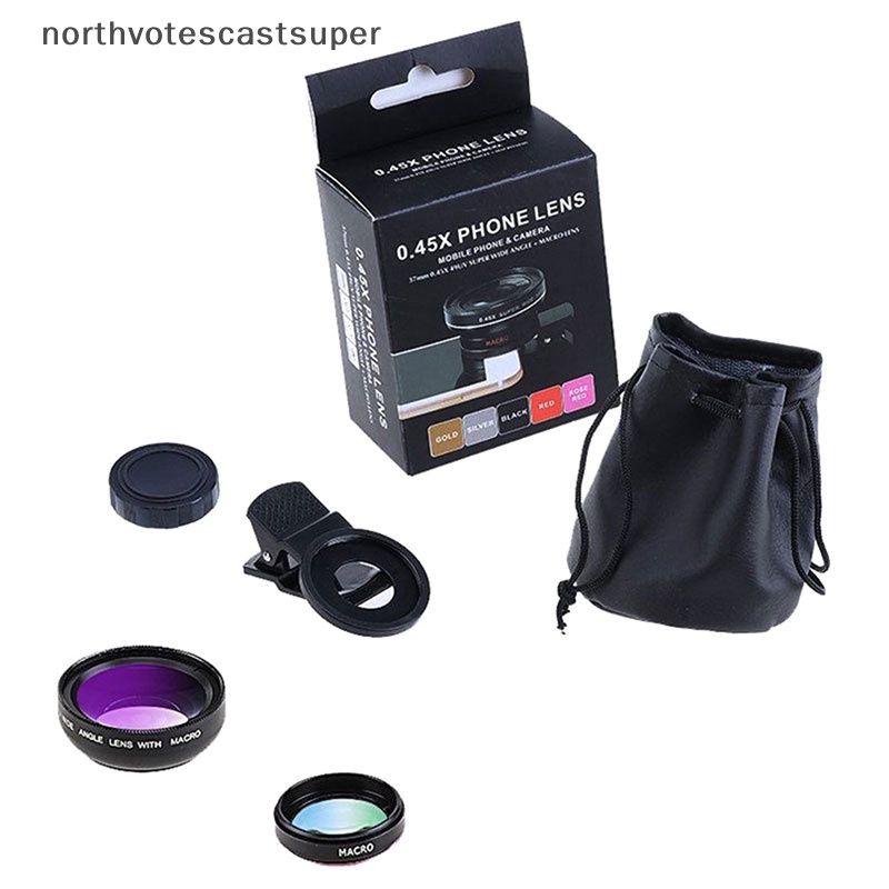 Northvotescastsuper Bộ lens Mắt Cá 2 Trong 1 Góc Rộng 0.45x Cho Điện Thoại Thông Minh nvcs