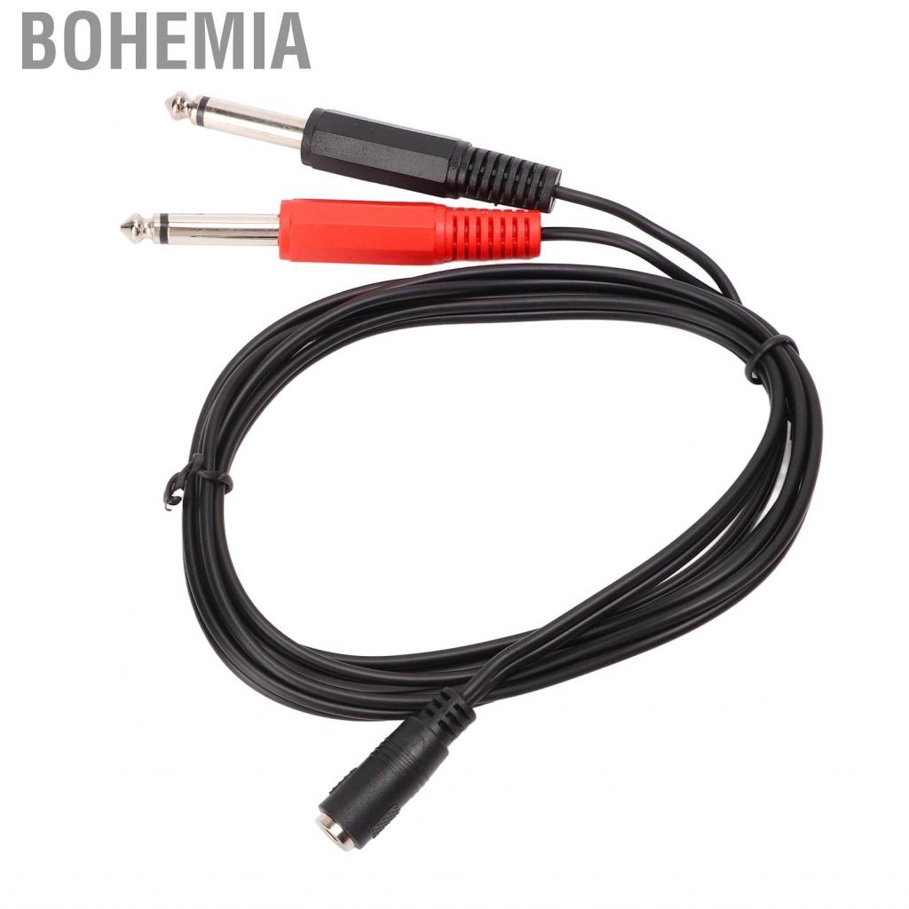 Bohemia .5m Stereo Adapter Cable Splitter 3.5mm Female To 6.35mm Male Mono Set