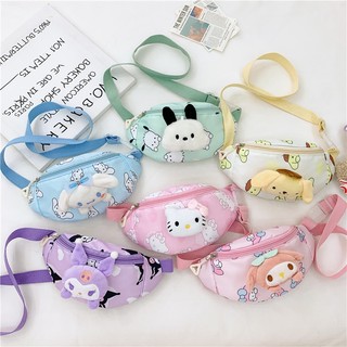 Sanrio Túi Đeo Chéo Ngực Vải canvas Kiểu Hoạt Hình Đáng Yêu Cho Bé
