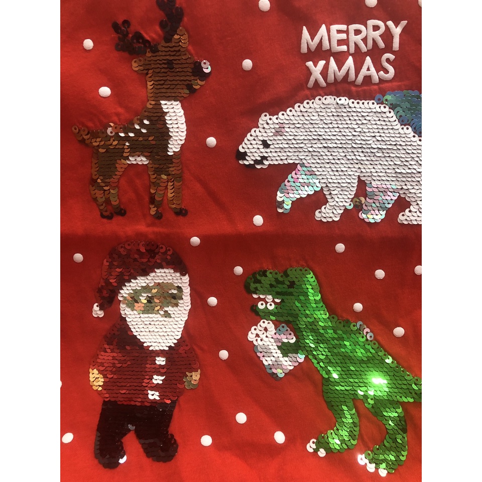 Áo phông noel họa tiết kết cườm